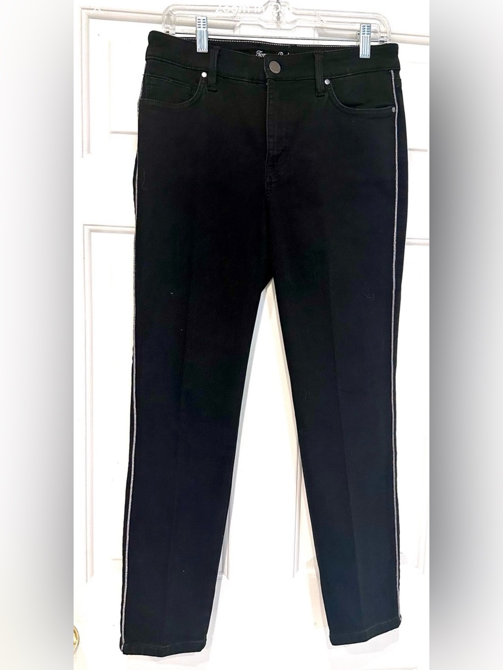 Tommy Bahama Boracay Beach High-Rise Ankle Jeans Metallic Stripe Quiet Luxury - Picture 3 of 9